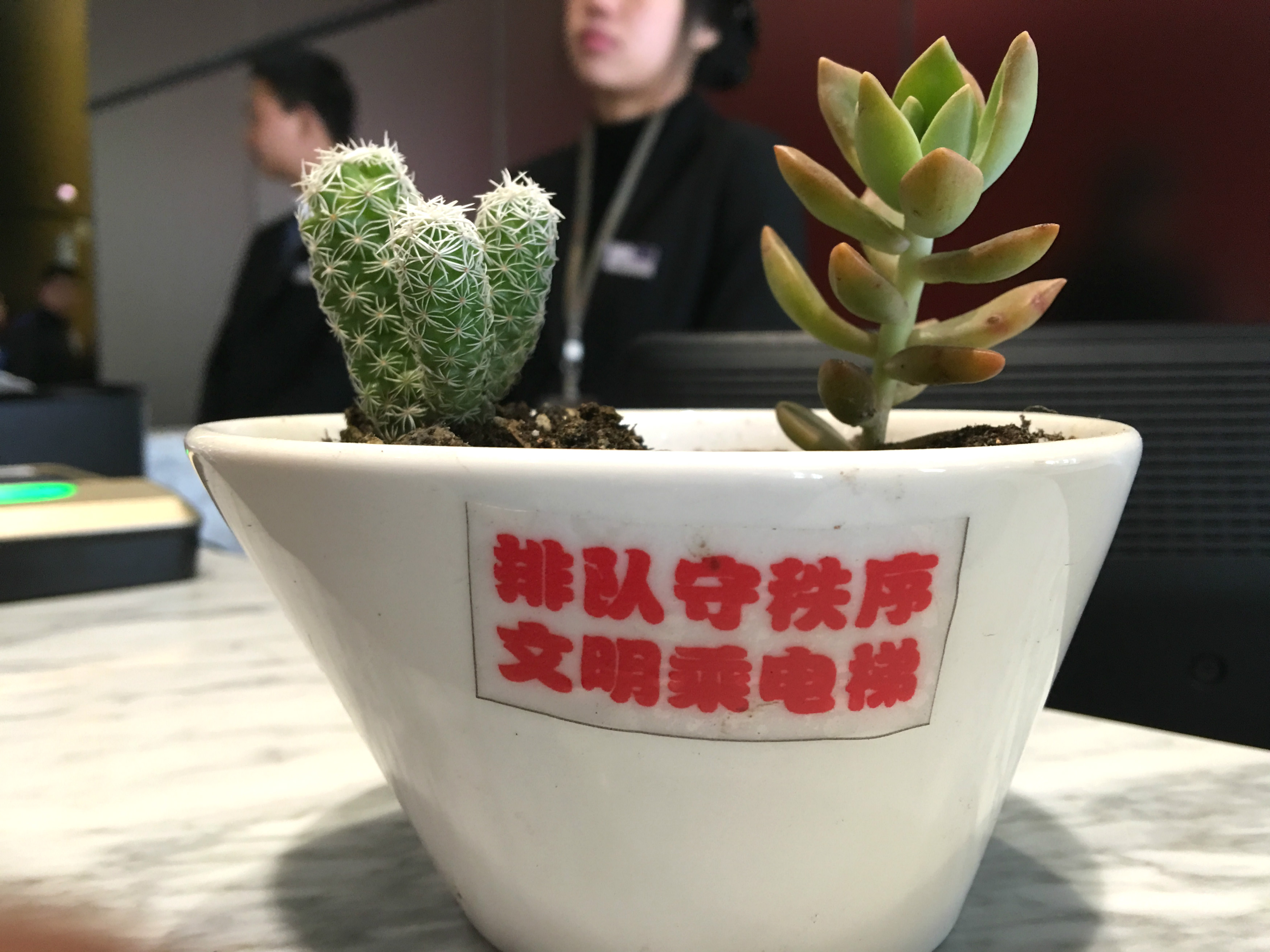 滨江写字楼开展“排队守秩序，文明乘电梯”活动